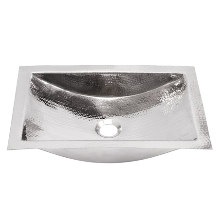 Nantucket Sinks Hand Hammered Stainless Steel Rectangle Undermount Bathroom Sink TRS